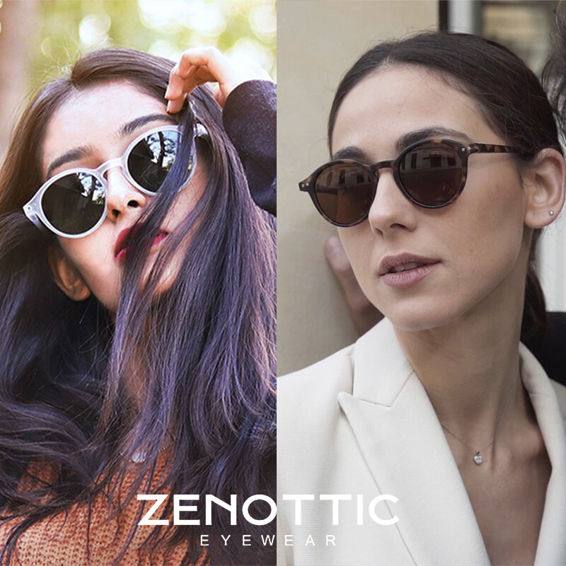 ZENOTTIC-gafas de sol polarizadas Retro para hombre y mujer, lentes de sol Vintage con montura redonda pequeña, UV400, 2023, 2022