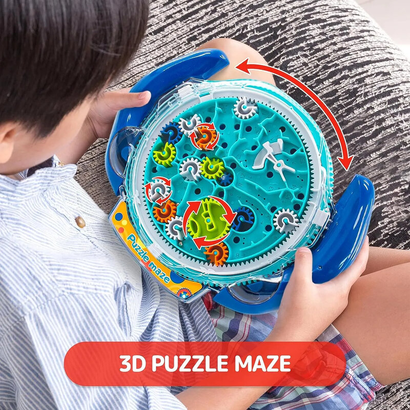 Creative 3D Puzzle para Crianças, Engrenagem Engraçada, Disco Labirinto, Bola de Equilíbrio de Engrenagem, Labirinto Roda, IQ Puzzle, Brinquedos Educativos ABS