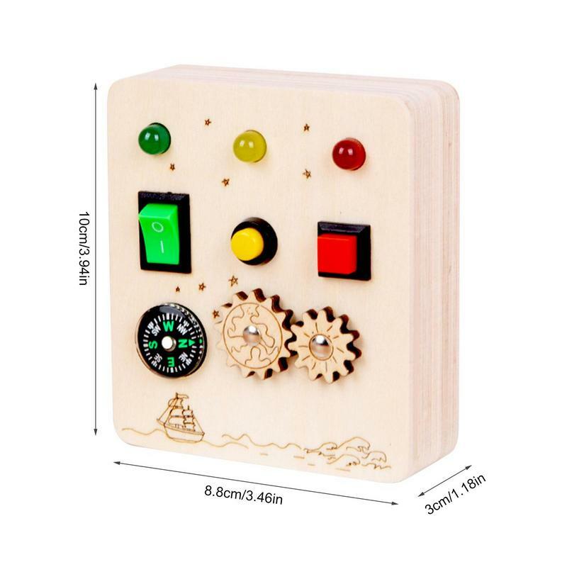Kids Busy Sensory Board Montessori LED Light Activity Board giocattoli educativi in legno sussidi didattici per bambini regali