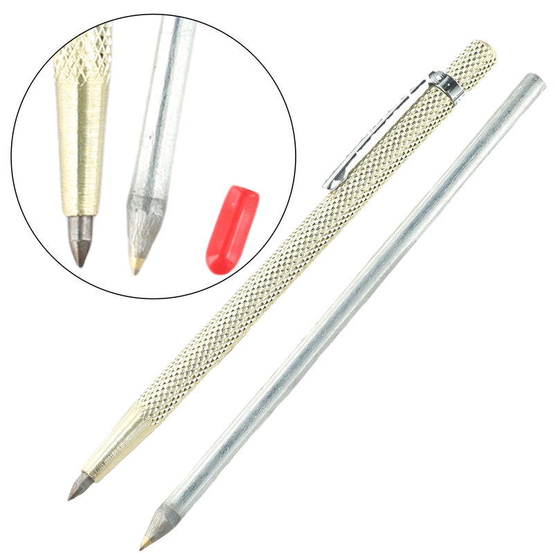 Diamond Metal Marker Engraving Pen, Nib De Carboneto De Tungstênio, Caneta Stylus para Vidro, Cerâmica, Gravura Em Madeira, Ferramentas Manuais, 2Pcs