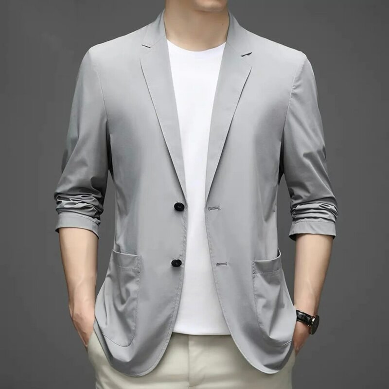 5481-R-Customized suit men's trend solid color round neck new summer white half-sleeved Customized suit