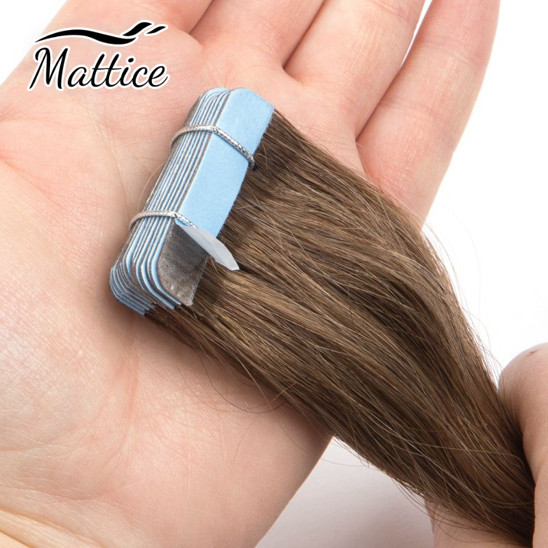 Tape dalam ekstensi rambut manusia asli 100% sambungan rambut ditarik ganda pita perekat kuat dalam ekstensi rambut manusia untuk Salon