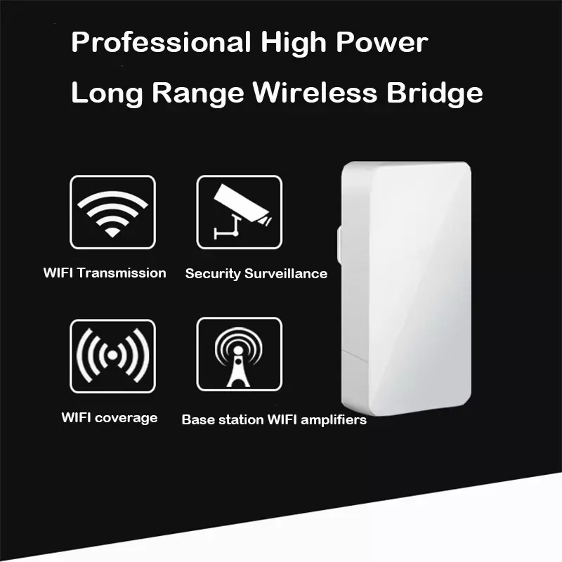 Repetidor WiFi de longo alcance, roteador ponte sem fio, AP ao ar livre, amplificador de sinal, rede 1-3km, 300Mbps, CPE, 5.8G