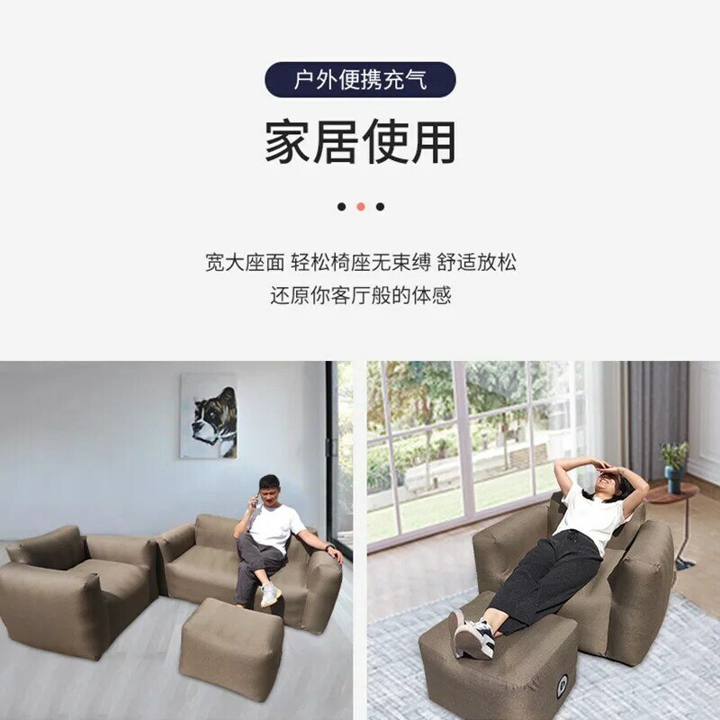 Sofá inflable multifuncional de PVC para exteriores, conjunto de muebles plegables para sala de estar, Popular