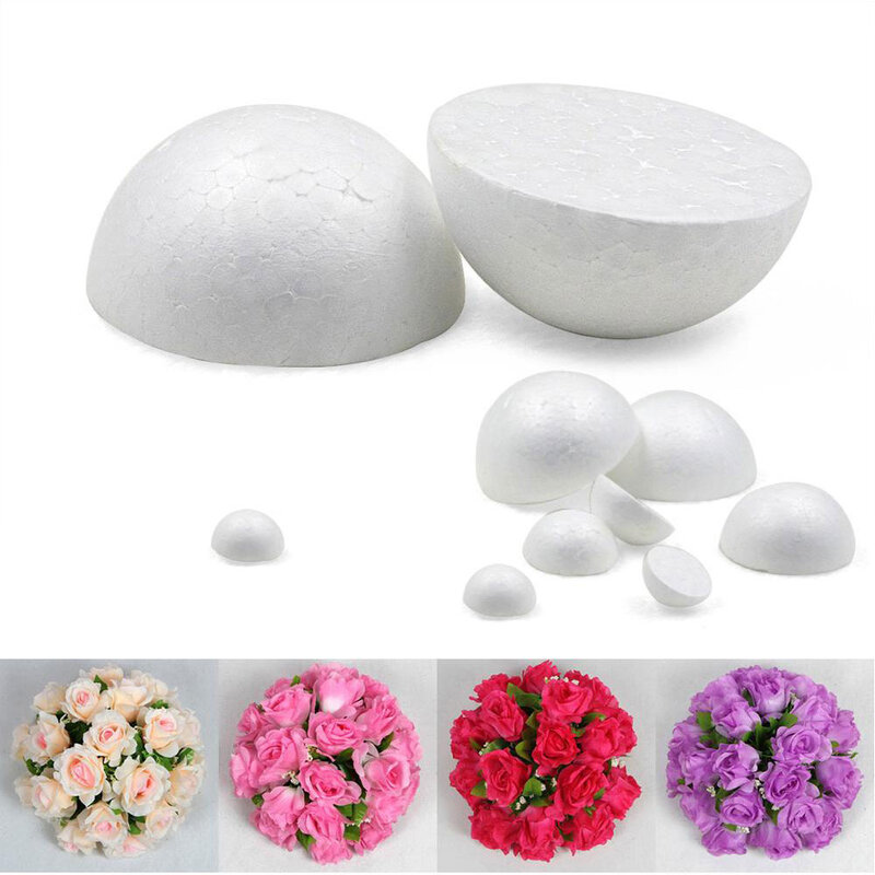 Hemisphere Foam Ball Flower Ball Foam 1 Pcs 6 Sizes DIY Foam Ball Hemisphere Foam Polystyrene Round Wedding White
