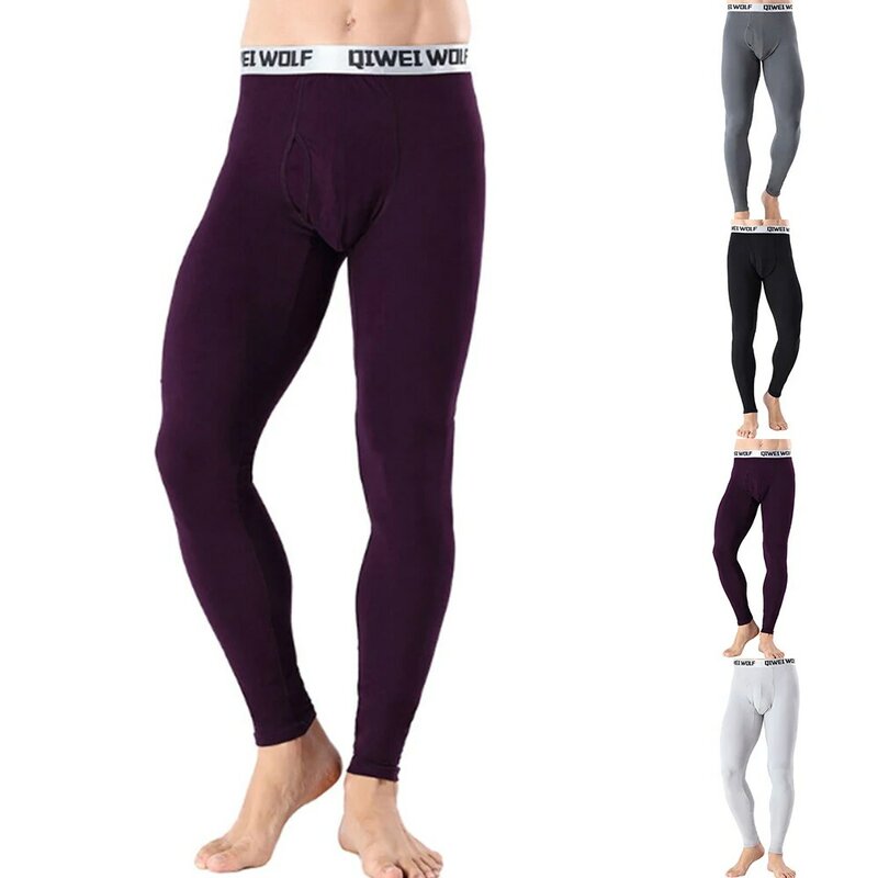 Hot Sale New Fashionable Thermal Leggings Long Johns Pants Slim Fit Soft Tight L-2XL Mid-Waist Outdoor Pajamas