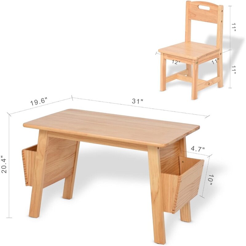 طاولة للأطفال وكرسي 2 مع مكتب تخزين ، أثاث نشاط الطفل الصغير