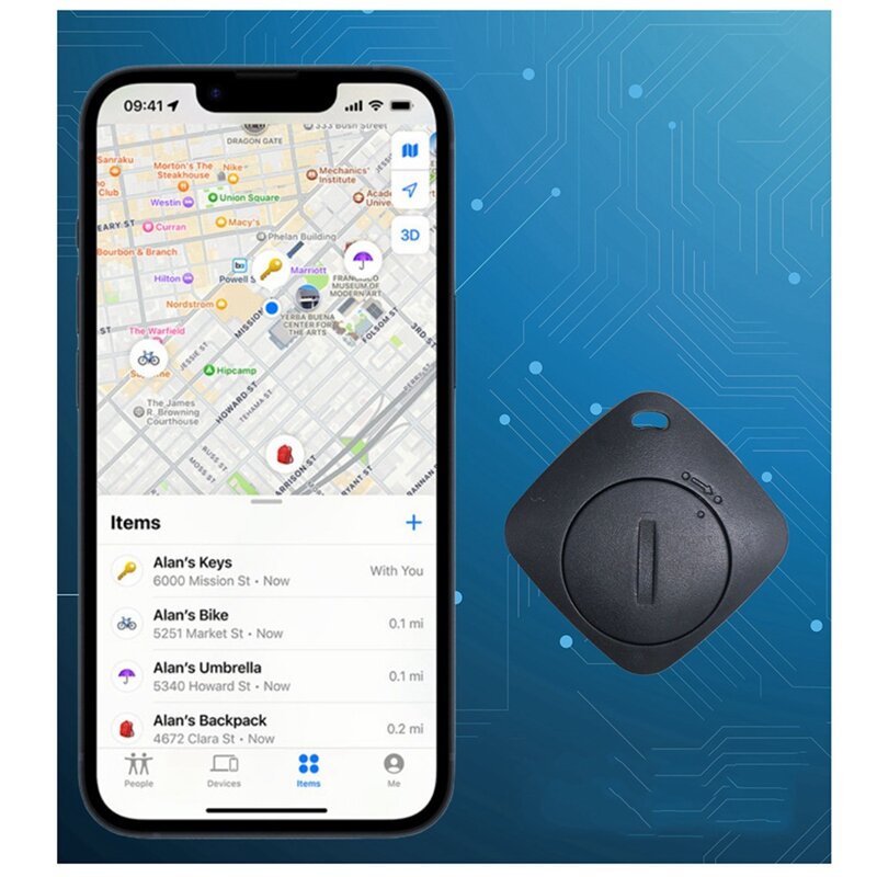 1 PCS Bluetooth Key Finder Work With Find My Global Network Smart Tracker Black For IOS System Item Locator For Bags