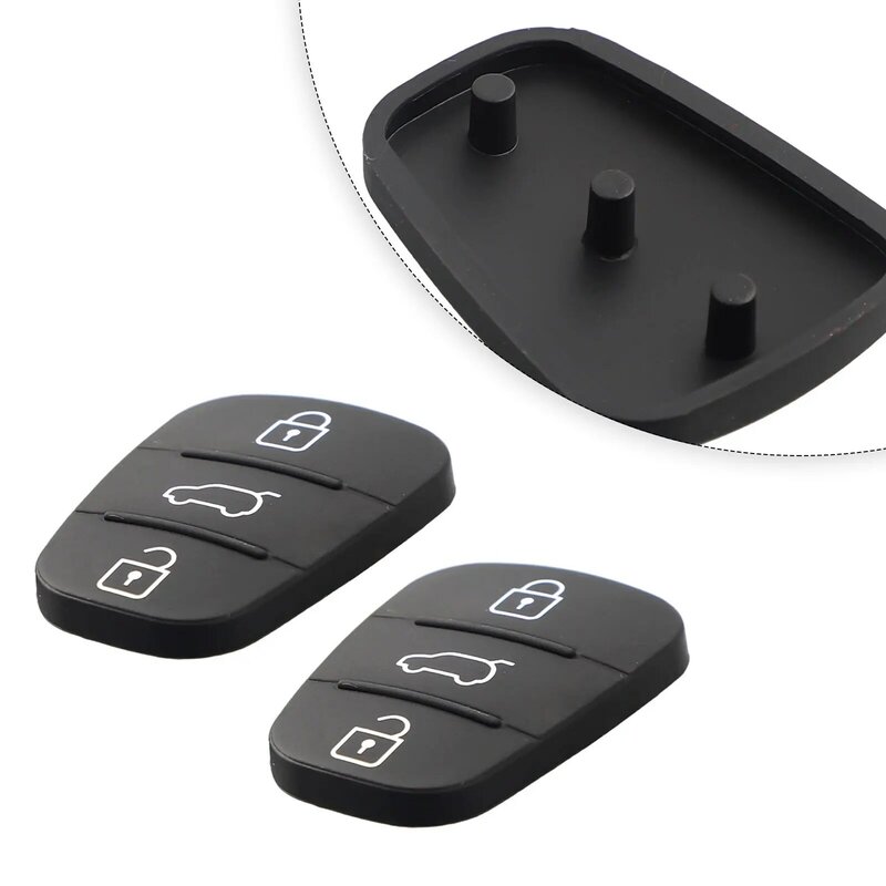2 Stuks Afstandsbediening Auto 3 Knoppen Sleutel Shell Fobs Case Rubber Pad Zwart Voor Hyundai I10/I20/I30 Auto Sleutelzak Auto Accessoires