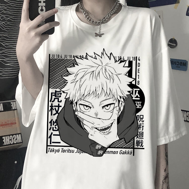 Camiseta japonesa de anime feminina, ju-jitsu kaisen, blusa gráfica unissex, camiseta gótica legal, masculina, Y2K, 2022