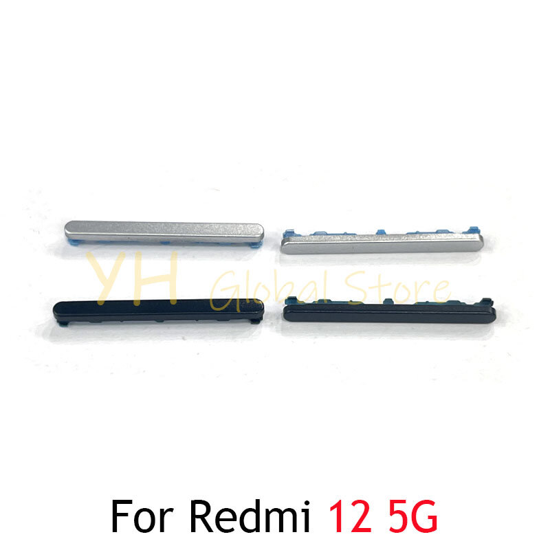 Botão Lateral para Xiaomi Redmi 12 e 12C, Botão Power, ON e OFF Volume Up Down, Peças de Reparo