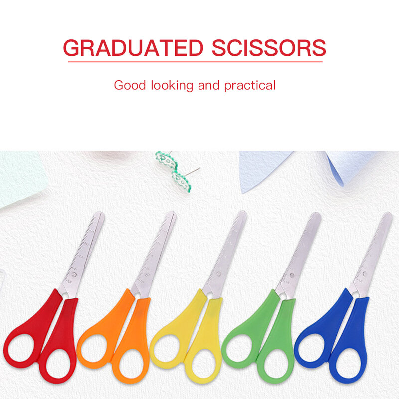 Classroom Scissors with Scale DIY Accurate Measurement Smooth Handle Shears