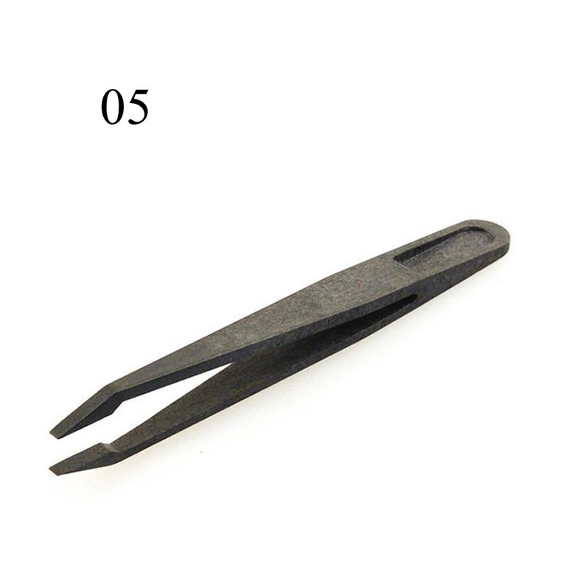 1 pçs pinças eletrônicas anti-estático anti magnético pinças de precisão de fibra de carbono para eletrônica laboratório ferramentas manuais plástico