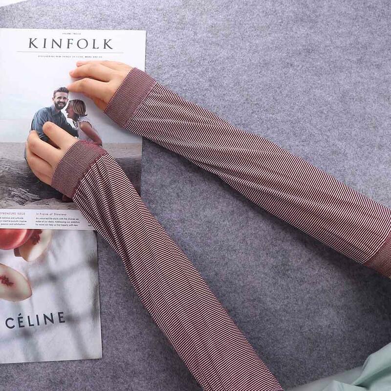 Work For Men Driving For Women Long Sleeves Riding Sun Protection Cooling Sleeves Arm Cover Arm Warmer Striped Arm Sleeves