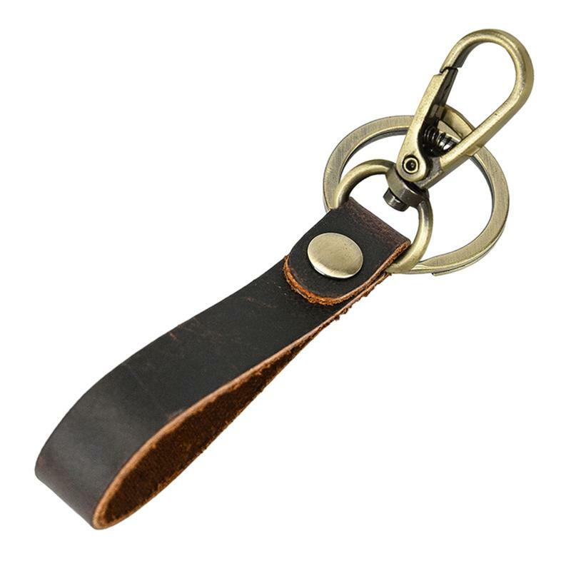 Gantungan kunci kulit Vintage, gantungan kunci dekoratif kulit PU, Gantungan Kunci portabel untuk ponsel, tas sekolah, dompet