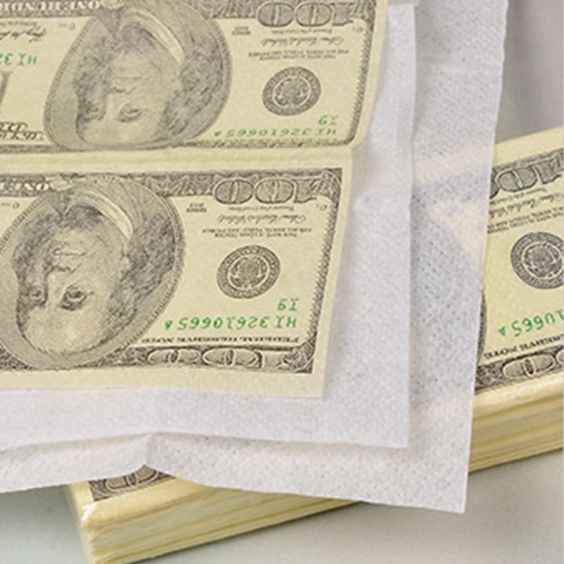 8 Packs Creative Napkin Paper 100 Dollar Raw Wood Pulp Facial Tissue Handkerchief Wedding Birthday Disposable Party Tableware