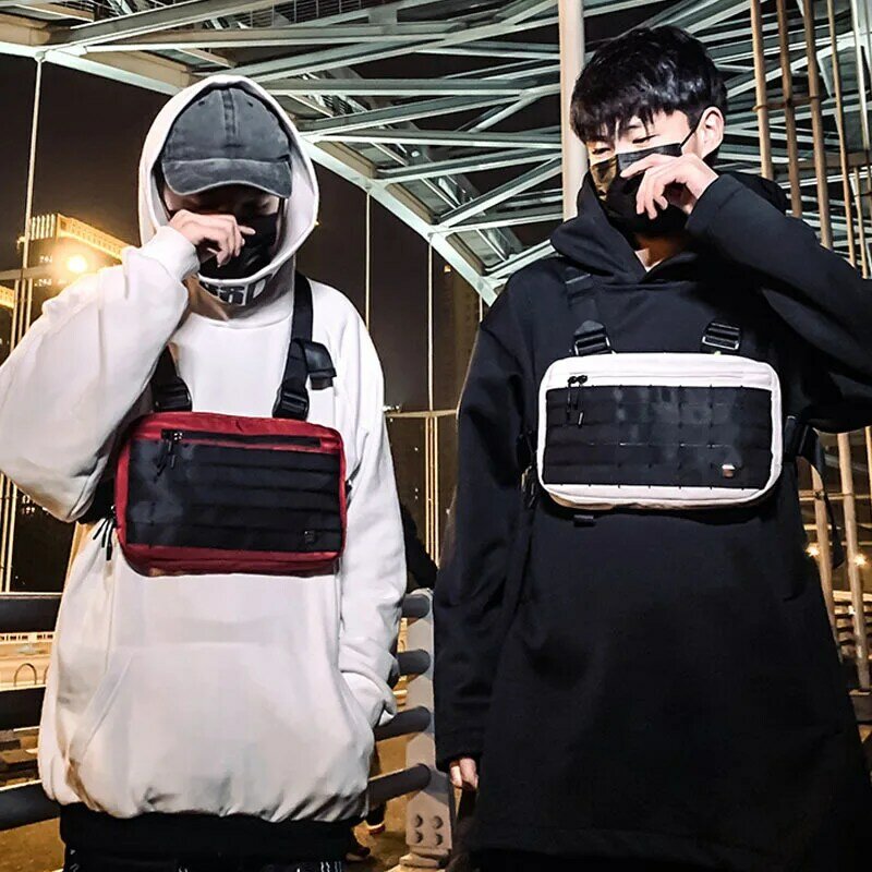 Мужской и женский рюкзак с карманами Kanye в западном стиле, уличная мода, брендовая тактическая нагрудная сумка, функциональный жилет, нагрудный рюкзак
