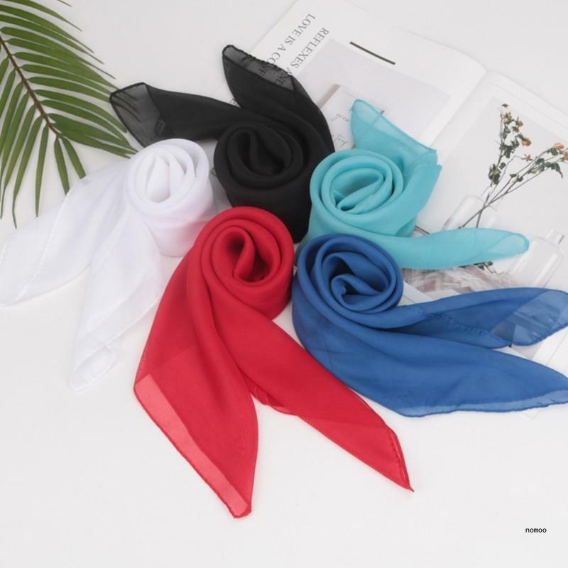 Mouchoir carré rétro cravate pour cheveux pour femmes années 50 foulard en mousseline soie des années 1950