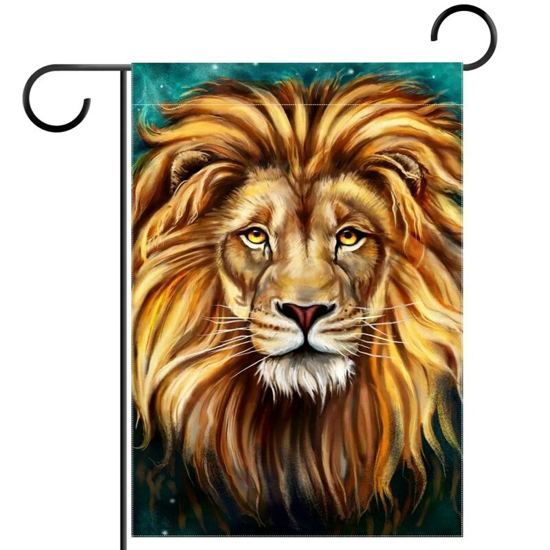 Lion with Lamb Beautiful Garden Flags Double Sided Home Outdoor Welcome Flags Polyester Yard Decorations for Patio Lawn Party