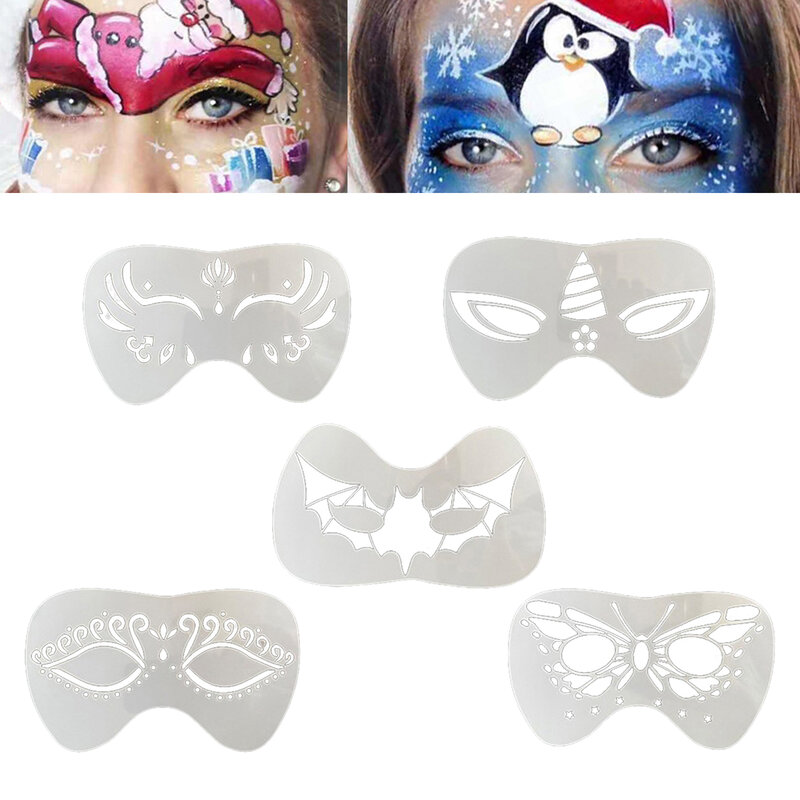 Szablony do malowania twarzy na wakacje Halloween materiał Premium wiele wzorów DIY makijaż na imprezę dostarcza lekkie materiały wielokrotnego użytku
