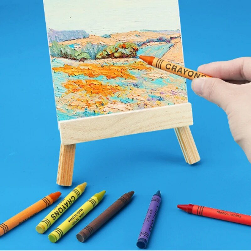 6-8 kolorów kredki okrągłe nietoksyczny pędzle obraz olejny patyczki zestaw artystyczny materiały piśmienne przybory szkolne dla dzieci