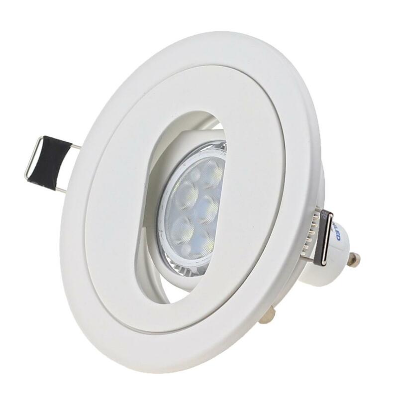 Hot Sale White Round Recessed Spotlight Mounting Frame MR16 GU10 Socket Adjustable Ceiling Fitting Hole Lamp Lighting Fixtures
