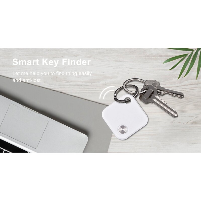 1 buah Bluetooth 4.2 pintar kunci Anti hilang untuk pelacak pencari hewan peliharaan putih kunci Anti hilang untuk pelacak pencari