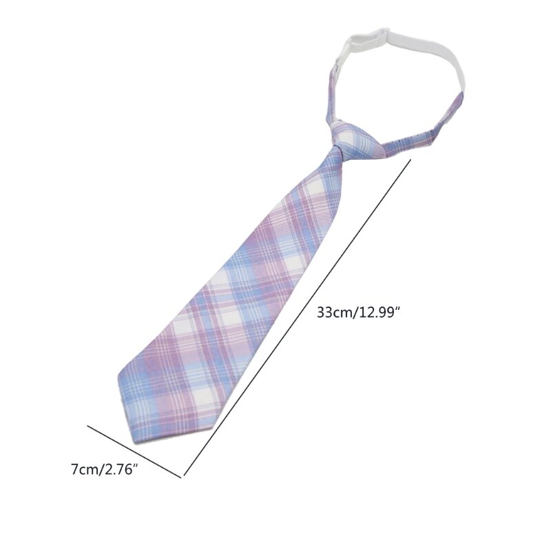 Lazy JK Corbatas para mujer a cuadros delgadas lindas corbatas a cuadros uniformes escolares corbatas para estudiantes