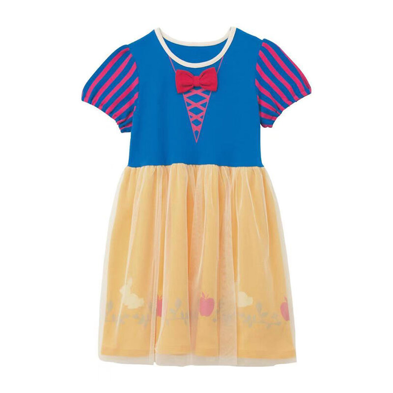 Disney Kids Snow White Dress TuTu Dress Elsa Cosplay Children's Boutique Clothes Children Short Sleeve Carnival Party Clothes