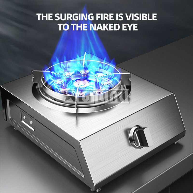 Energy-saving Cooktops Estufas Stainless Steel Gas  Stove Kitchen Single Desktop Gaskocher Flameout Protection