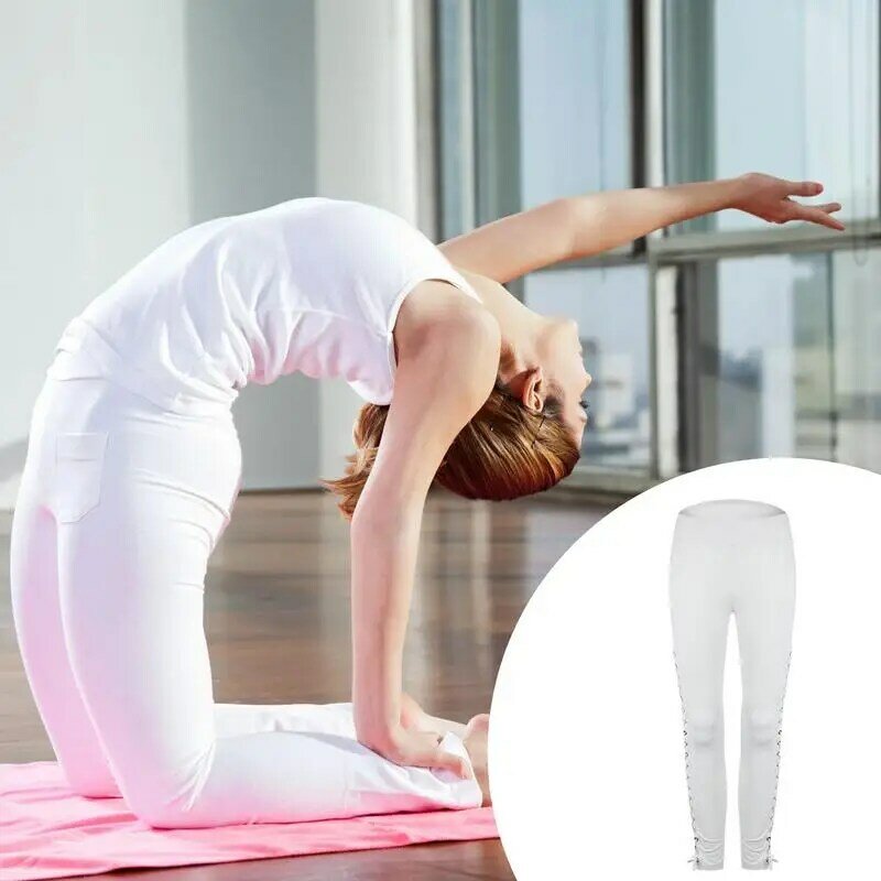 TUNIControl-Leggings de yoga taille haute pour femme, pantalon croisé creux, extensible, sexy