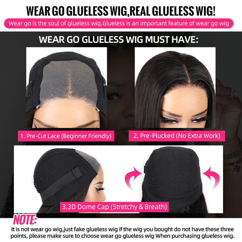 Wear And Go Glueless Human Hair Wig Body Wave Lace Closure Wigs 180% Łatwy w montażu Peruwiańska peruka Body Wave PreCut HD Lace Wig