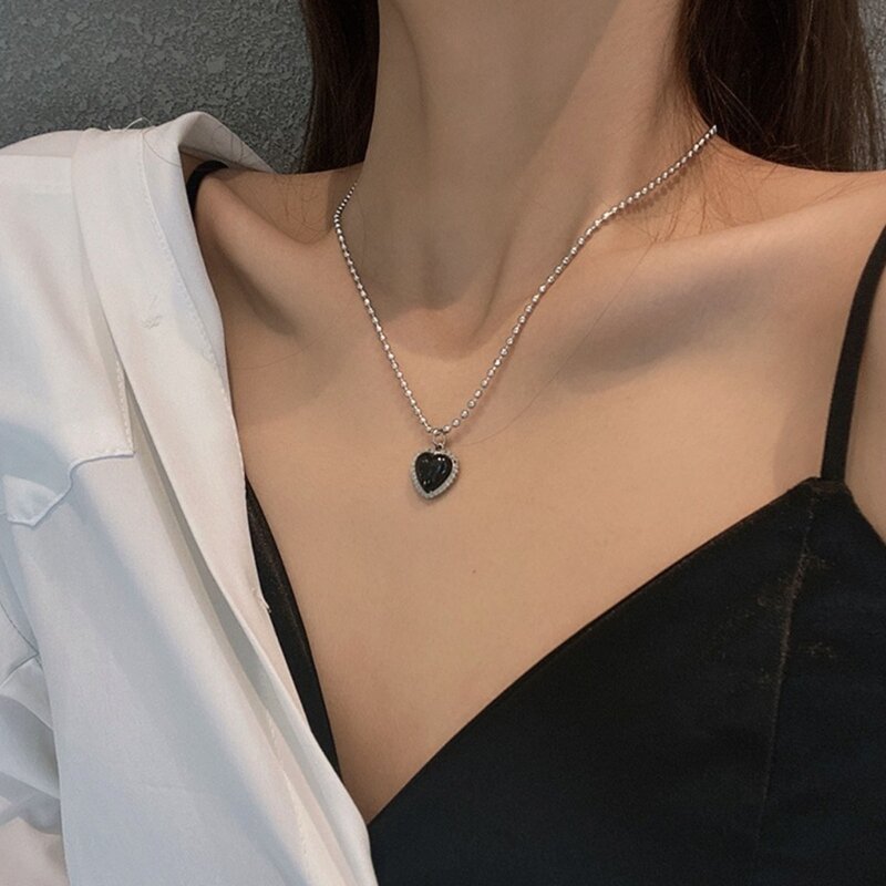 Hadiah Perhiasan Rantai Tulang Selangka Liontin Pinggiran Hati Bintang Minimalis Pakaian Sehari-hari DropShip
