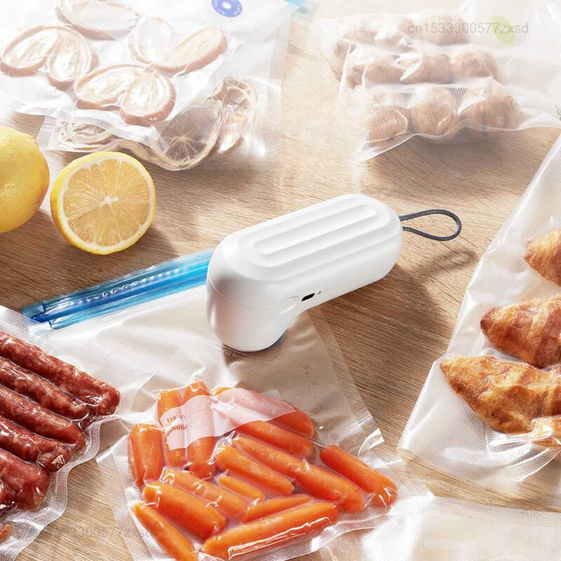 Ручной вакуумный упаковщик Xiaomi, большой вакуумный насос для хранения пищи, бытовая перезаряжаемая сумка на молнии