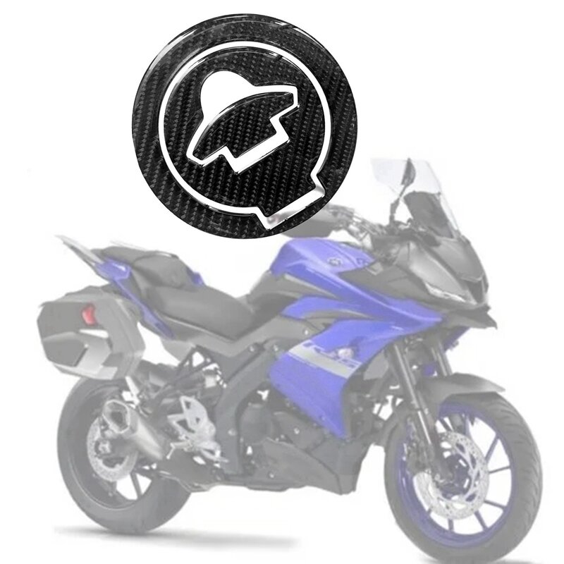 2X Motorcycle Carbon Fiber Fuel Tank Cover Sticker Decal For YAMAHA YZF-R3 R25 R15 MT-03 Gas Cap Protection Sticker