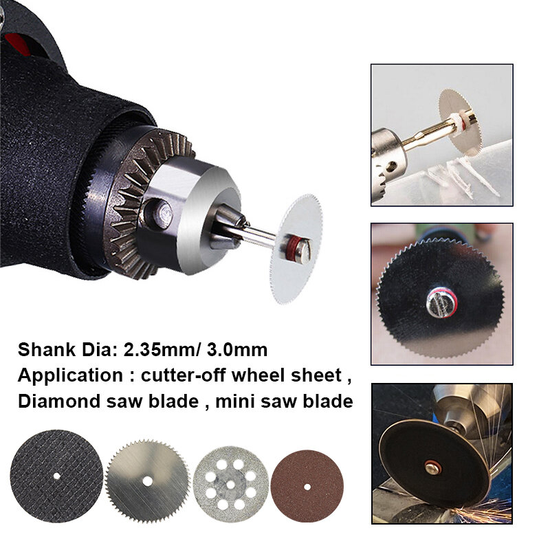 CMCP Disc Mandrel 10pcs/set 2.35/3.0mm Handle/Steel Screw Mandrel Shank Cutter-Off Holder For Dremel Rotary Accessories Tools