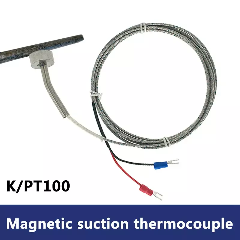 Thermocouple magnetik tipe K /pt100 -200 + 450 °C, Sensor suhu permukaan genggam DIA 20mm konektor miniatur terlindung