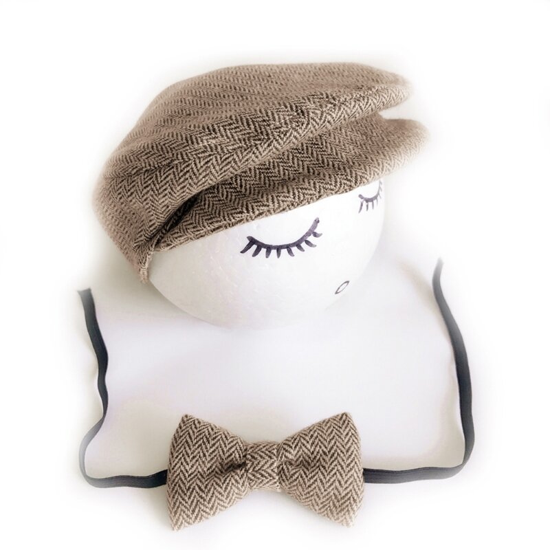 طفل حديث الولادة ذروته قبعة صغيرة قبعة ربطة القوس فيونكة صور التصوير الدعامة الرضع الصبي قبعات Gatsby قبعة قبعة قبعة