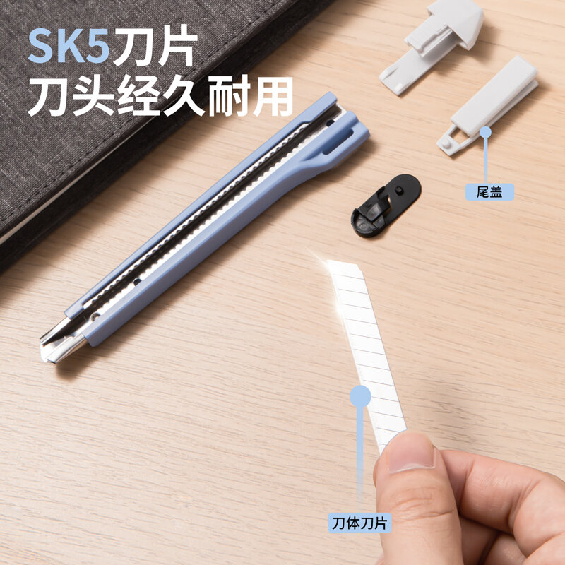 Kawaii Mini Pocket Utility Knife, bloqueio automático, cortador de papel caixa, Craft Embrulho, papelaria, 9mm, 1 peça