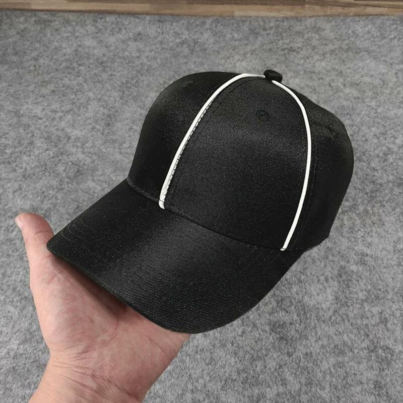 Unissex preto chapéu de beisebol longa borda prender fita ajustável rabo de cavalo buraco protetor solar lavável esporte treinamento árbitro chapéu headwear