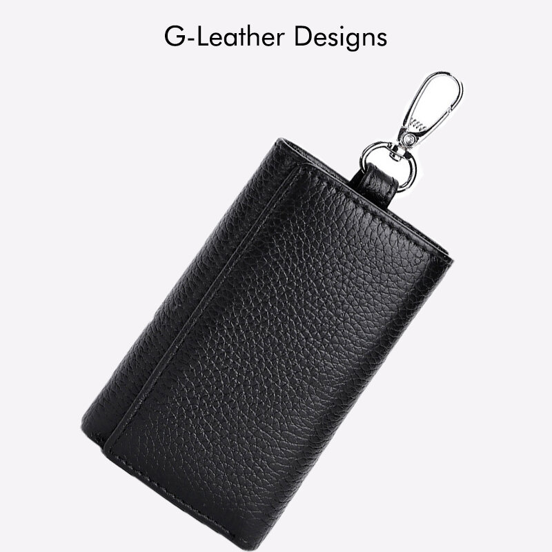 Casual Genuine Cow Leather Keychain Carteiras Unisex Multifunções Chave Organizador Titular do cartão Coin Bolsa Chaves Bag