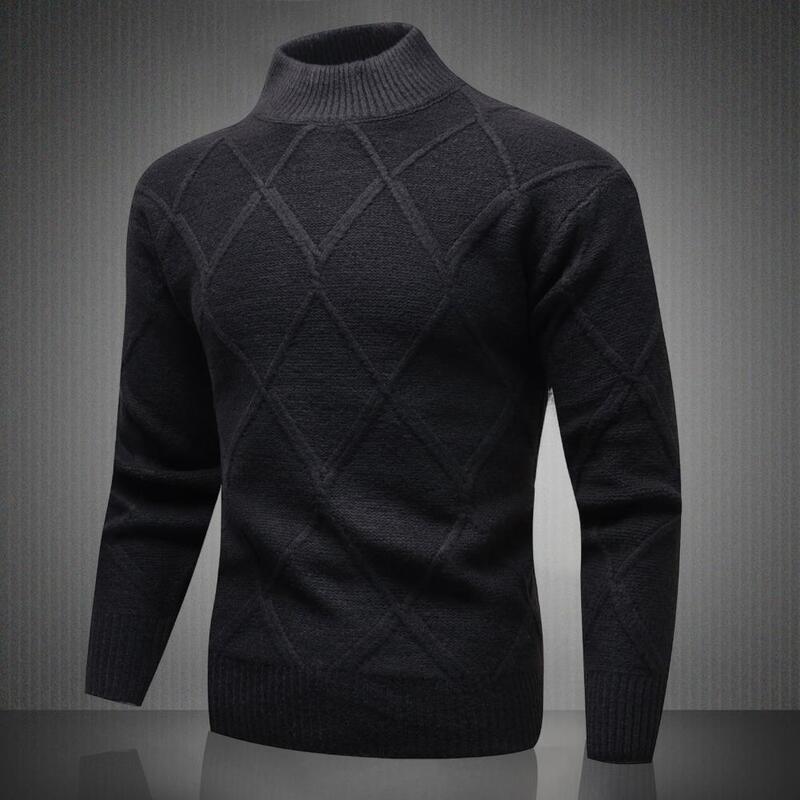 Pull en tricot à coupe étroite pour homme, haut en tricot au toucher fin, pour un usage quotidien
