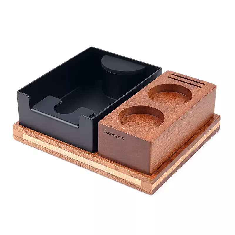 Espresso Knock Box and Tamping Station, Accessories Organizer Box Fit for 51/54/58MM Espresso Tamper, Distributor, Portafilter