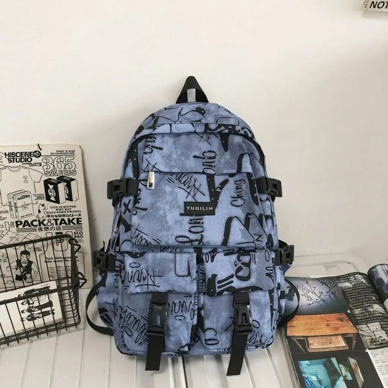 Multifuncional impermeável Nylon Book Bag, Mochila Escolar de Grande Capacidade, Travel Bag