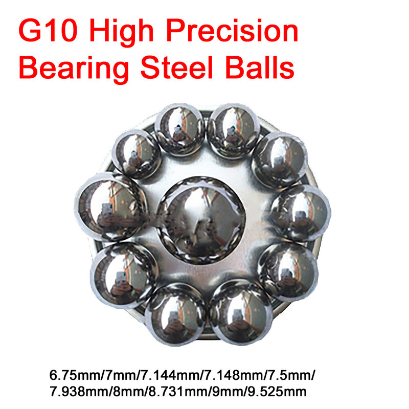 50/100/200Pcs G10 Grade High Precision Bearing Steel Balls 6.75/7/7.144/7.148/7.5/7.938/8/8.731/9/9.525mm Chrome Bearing Steel