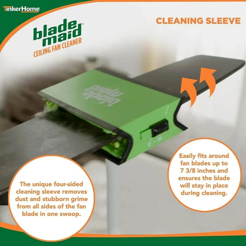 Ventilador de teto Cleaner e espanador com microfibra Pads, estende-se até 36 ", verde
