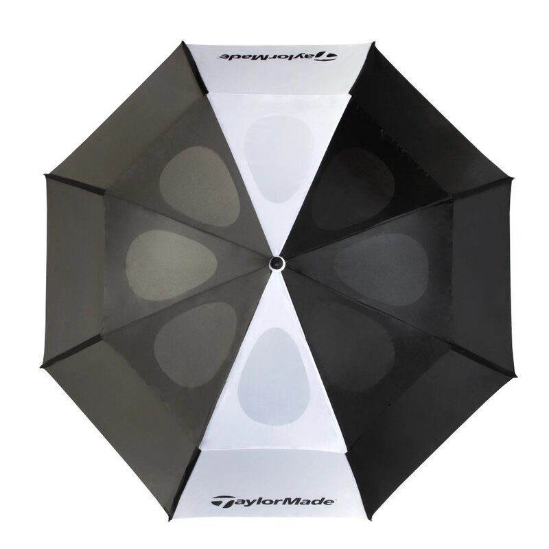 68 Inch Automatische Open Geventileerde Golfparaplu, Zwart/Wit