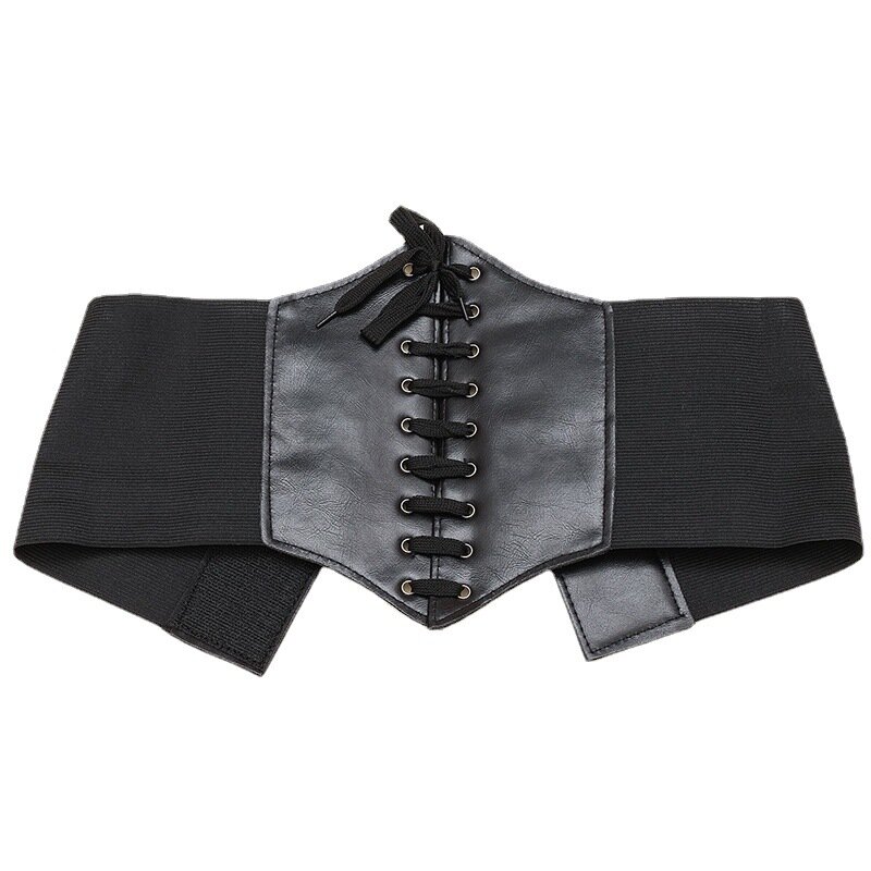 1Pc Gothic Dark Lace Up cintura corsetto in vita femminile cinture larghe in pelle PU cintura dimagrante moda donna cintura regolabile
