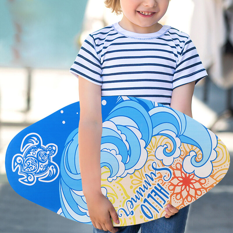 สกิมบอร์ด Surf แบบยืนเคลือบเงาสูงกระดานโต้คลื่นชายหาดกระดานโต้คลื่นขนาดเล็กสำหรับเด็กวัยรุ่นเด็กผู้ชายเด็กผู้หญิง