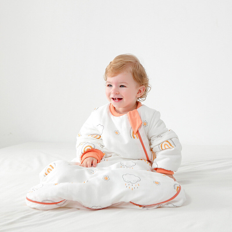 Saco de dormir de algodón puro para bebé, manta usable, ropa de niño y niña, edredón a prueba de patadas, 0-24 meses